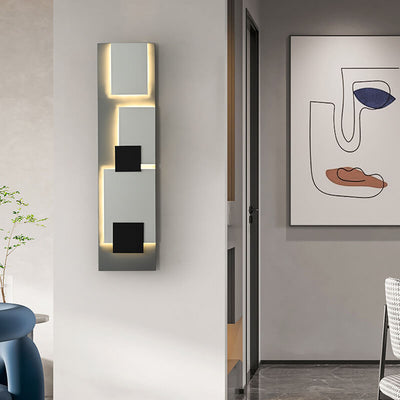 Modern Minimalist Square Geometric Block LED Wall Sconce Lamp