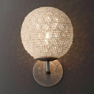 Modern Light Luxury Creative Crystal Sphere 1-Light Wall Sconce Lamp