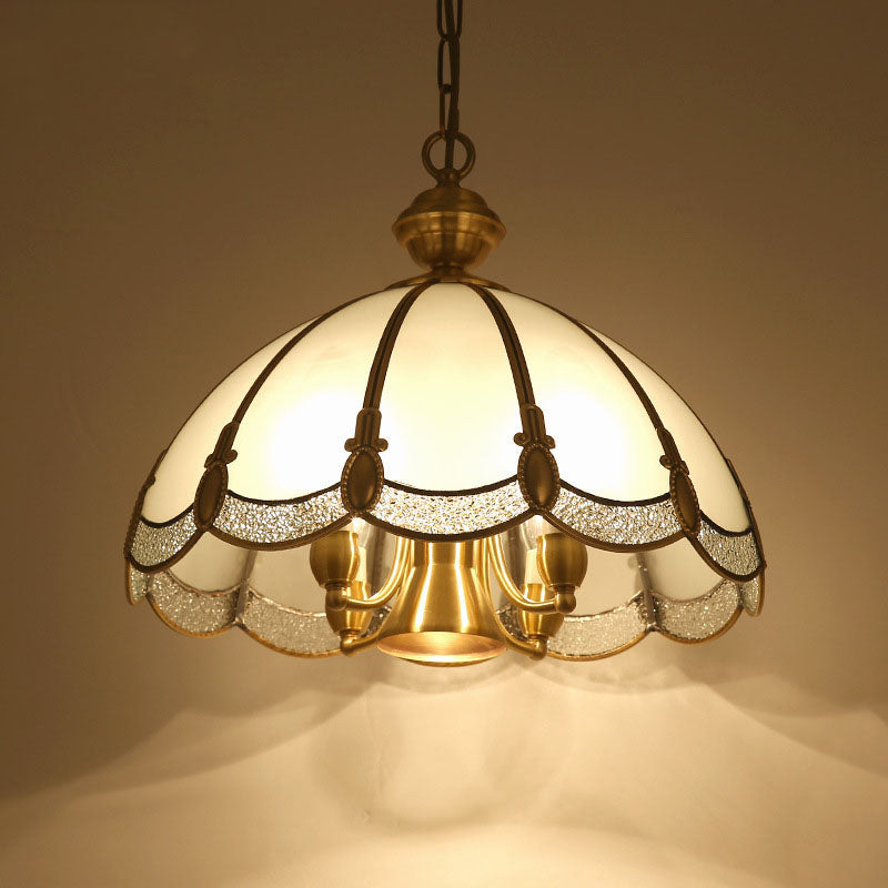 Zeitgenössische Luxus-Kupferrahmen-Rundglas 3/5-Licht-Pendelleuchte für Esszimmer 