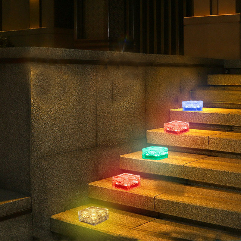 Luz LED para paisaje exterior de ladrillo de hielo de plástico ABS solar de simplicidad moderna para patio exterior 