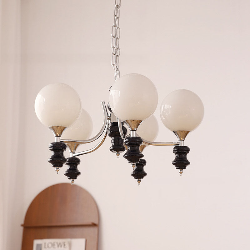 Zeitgenössische Einfachheit Magische Bohne Eisen Silber Finish Rahmen 3/5-Licht Kronleuchter Für Wohnzimmer 