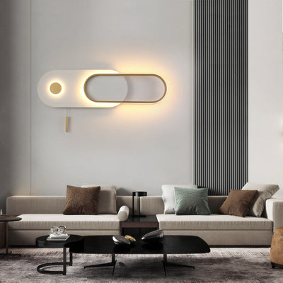 Moderne minimalistische ovale Eisen Acryl LED Wandleuchte Lampe für Schlafzimmer 