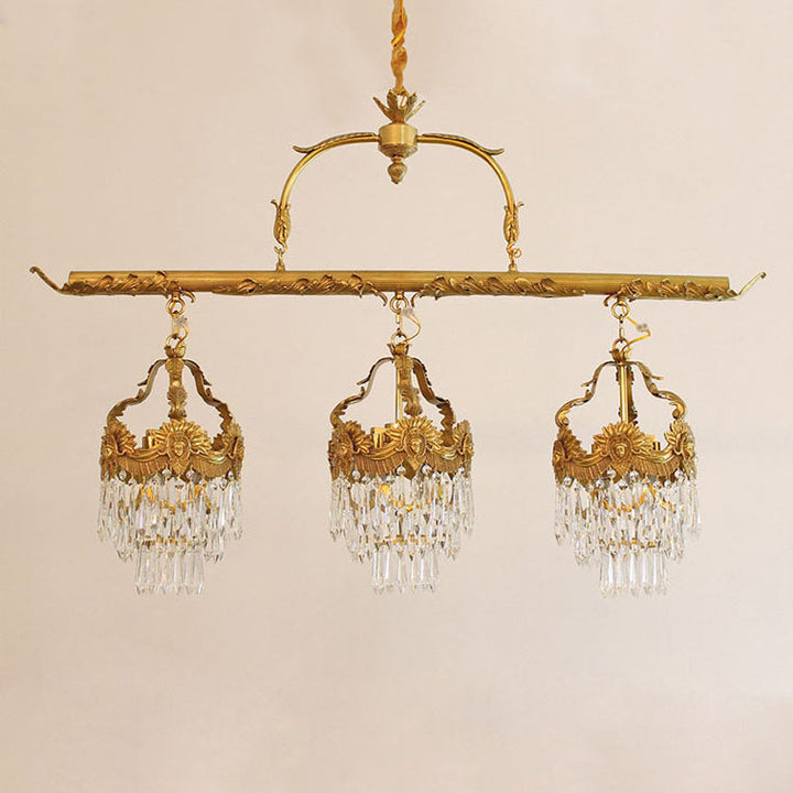 Lustre Contemporain Créatif en Bande de Cuivre Cristal 6/9 Lumières pour Salle à Manger 