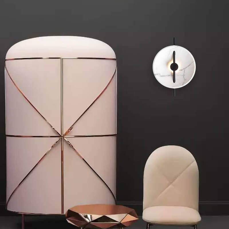 Aplique de pared LED de hierro y mármol redondo minimalista moderno escandinavo 