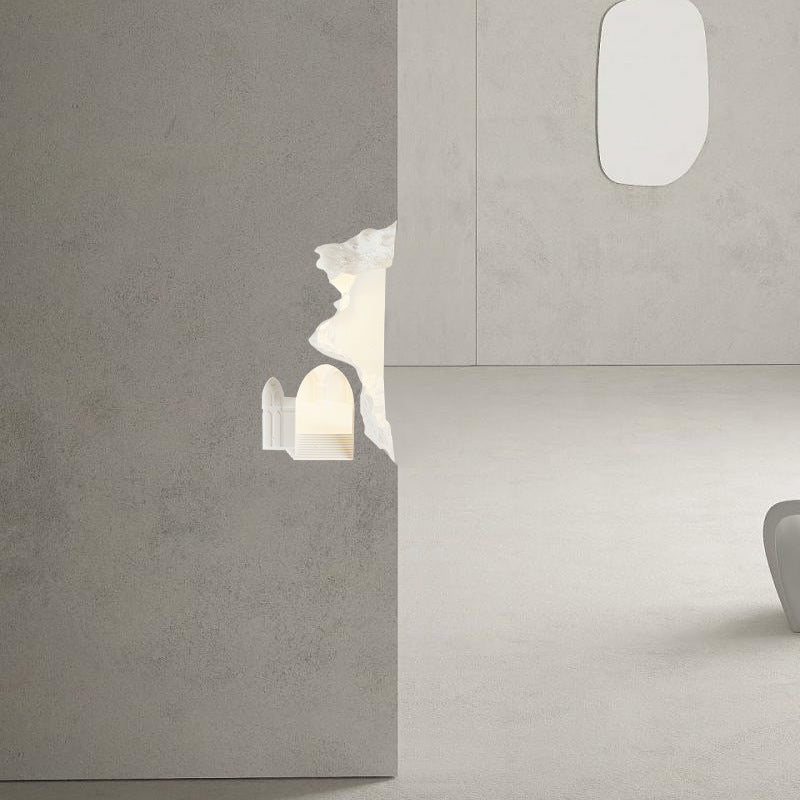 Moderne minimalistische rechteckige Gips vertiefte 1-Licht Wandleuchte Lampe für Wohnzimmer 