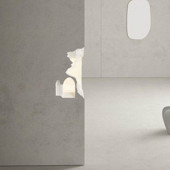 Moderne minimalistische rechteckige Gips vertiefte 1-Licht Wandleuchte Lampe für Wohnzimmer 