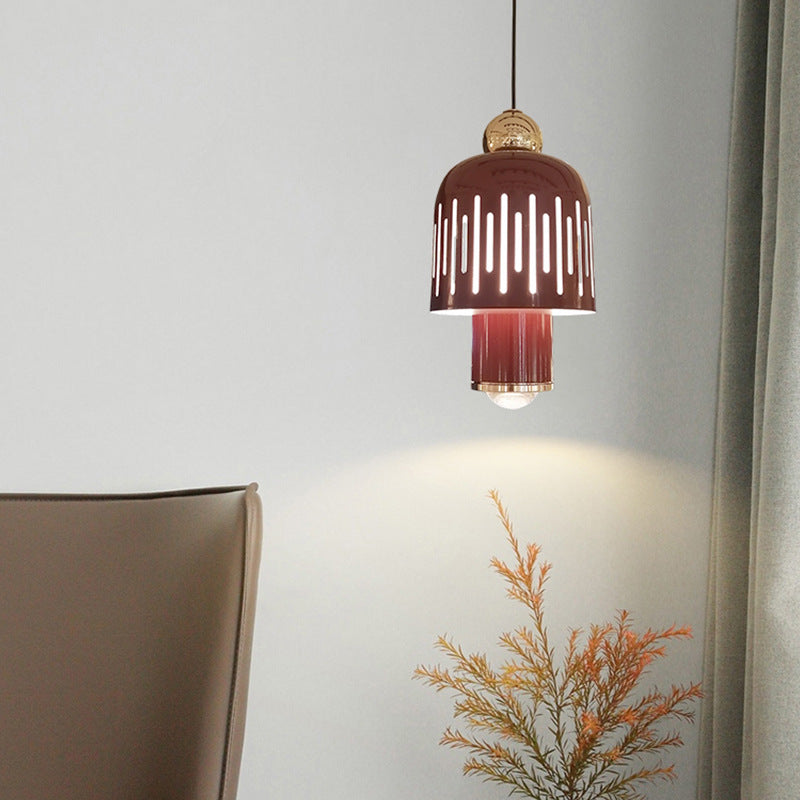 Moderne unbedeutende Zylinder-Acryl-Aluminium-LED-Pendelleuchte für Schlafzimmer 