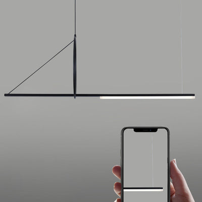 Moderne minimalistische lange Streifen Aluminium Acryl LED Insel Licht Pendelleuchte für Wohnzimmer 
