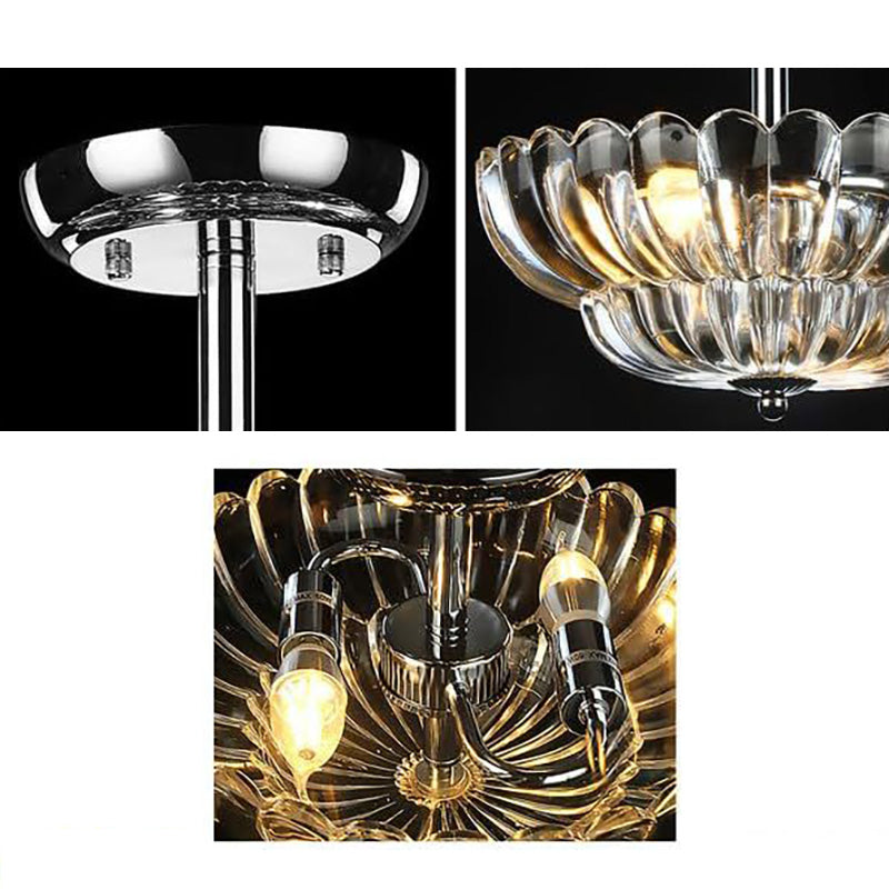 Plafonnier contemporain scandinave en fer et acrylique à 3 lumières pour salon 