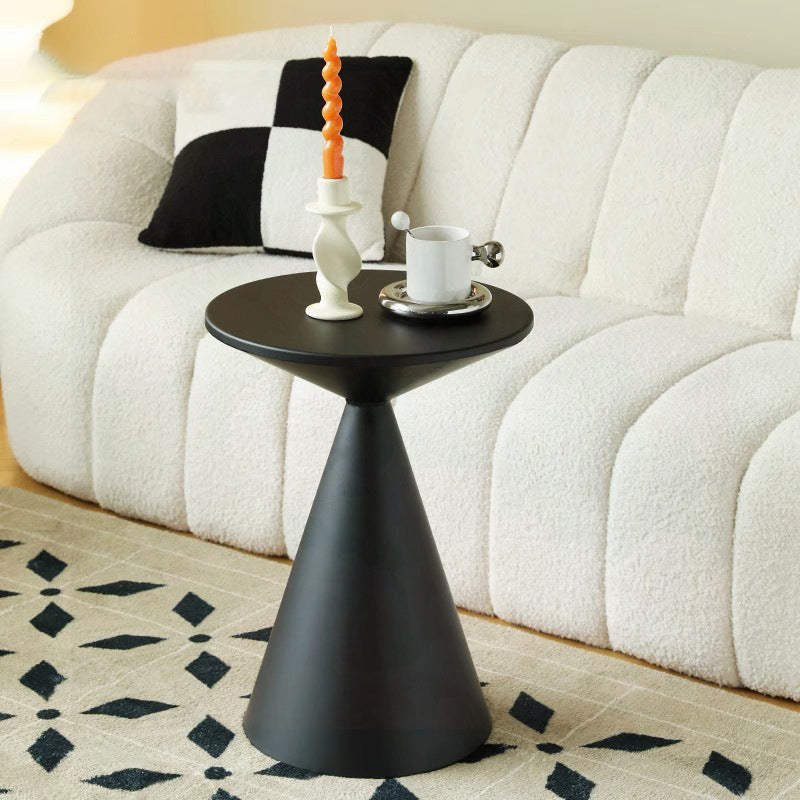 Table basse moderne minimaliste ronde en forme de sablier en fer pour salon 