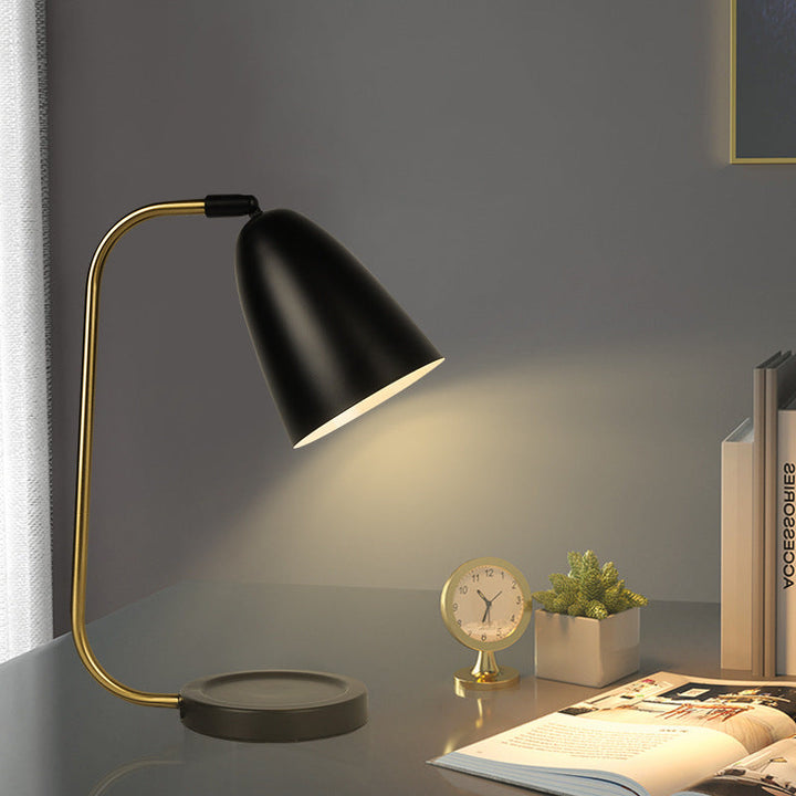 Modern Minimalist Round Iron Cylinder 1-Light Table Lamp For Bedroom