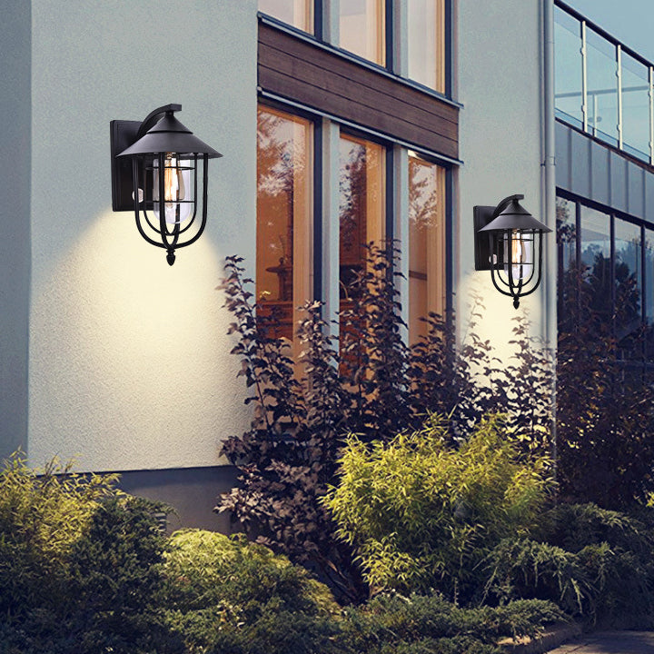 Zeitgenössische industrielle Eisen-wasserdichte menschliche Körpererkennung 1-Licht-Außenwandleuchte Lampe für Außenterrasse 