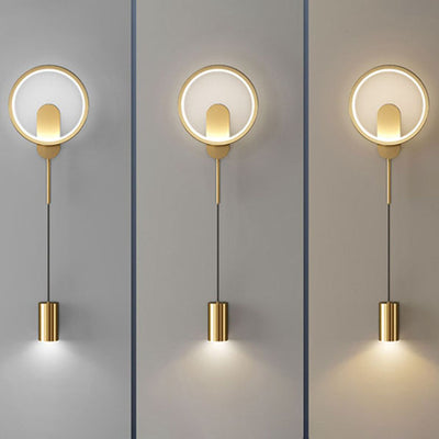 Moderne Luxus Wandlampe aus Schmiedeeisen und Acrylzylinder mit LED für das Wohnzimmer 