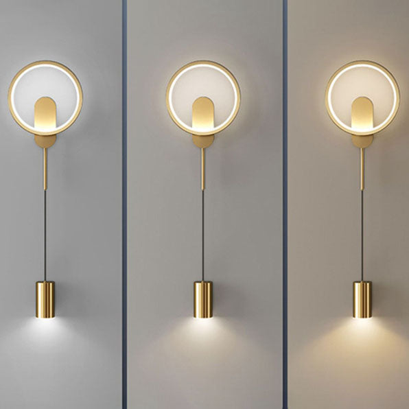Moderne Luxus Wandlampe aus Schmiedeeisen und Acrylzylinder mit LED für das Wohnzimmer 