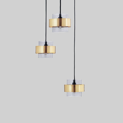 Zeitgenössische nordische runde Metallglas-Pendelleuchte mit 1 Licht für Wohnzimmer 