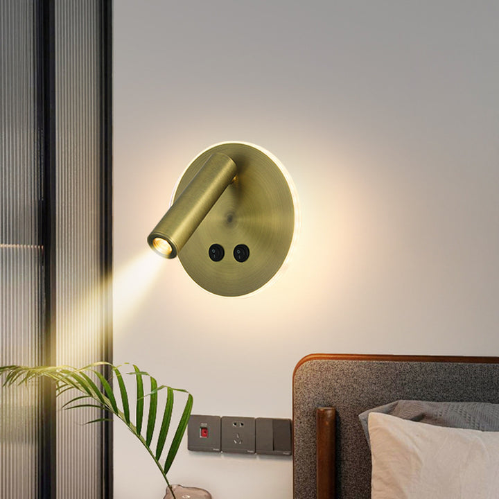 Applique murale LED rectangulaire ronde minimaliste moderne en fer et aluminium pour chambre 