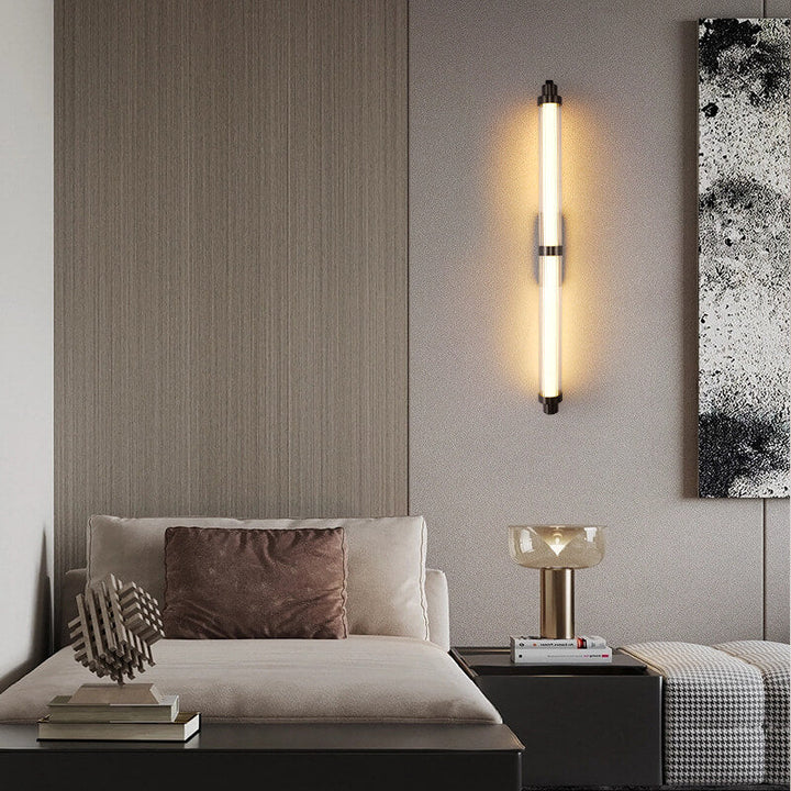 Applique murale LED en acier inoxydable acrylique cylindrique scandinave contemporaine pour salon 