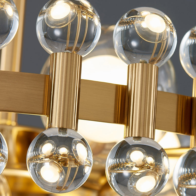 Moderner Luxus Gold Finish Rahmen Bunte Glas Schatten 6/8/10-Licht Kronleuchter Für Wohnzimmer 