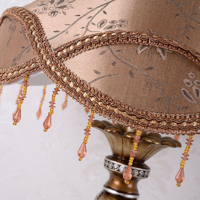 Traditionelle europäische sechseckige 1-flammige Tischlampe aus Kunstharzgewebe für Schlafzimmer 
