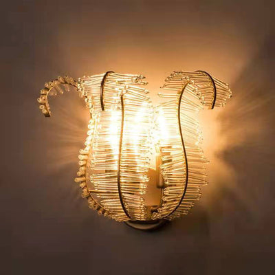 Zeitgenössische kreative Blatt Eisen Glas 1/2 Licht Wandleuchte Lampe für Wohnzimmer 