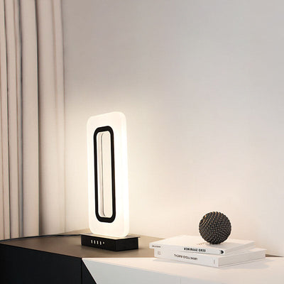 مصباح طاولة LED أكريليك مستطيل حديث بتصميم بسيط لغرفة النوم 