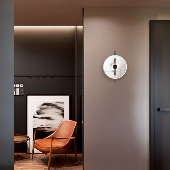 Aplique de pared LED de hierro y mármol redondo minimalista moderno escandinavo 