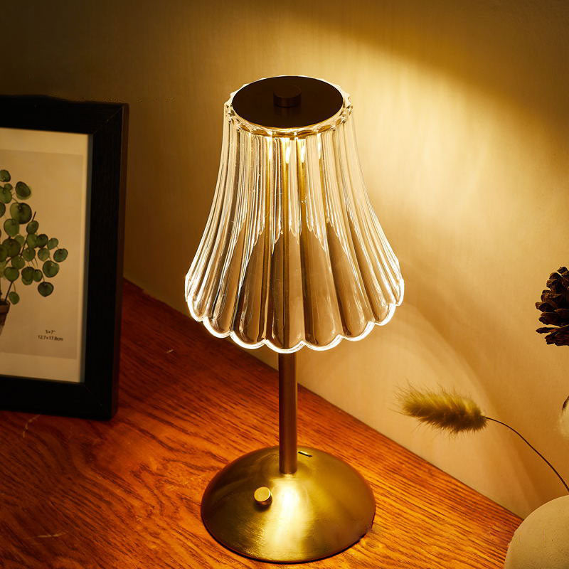 Lampe de Table LED en Métal Acrylique Fleur Vintage Traditionnelle Pour Chambre 