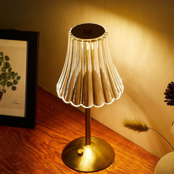 Lampe de Table LED en Métal Acrylique Fleur Vintage Traditionnelle Pour Chambre 