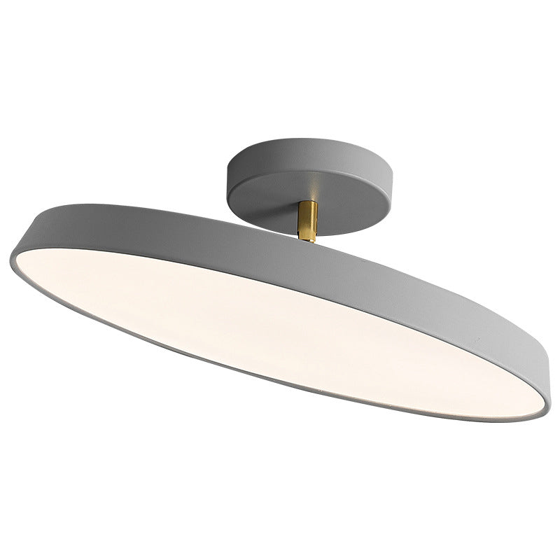 Moderne minimalistische runde Hardware Acryl LED Semi-Flush Mount Deckenleuchte für Wohnzimmer 