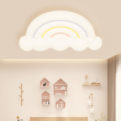 Plafonnier LED pour chambre d'enfant avec design contemporain créatif en acrylique nuage arc-en-ciel 