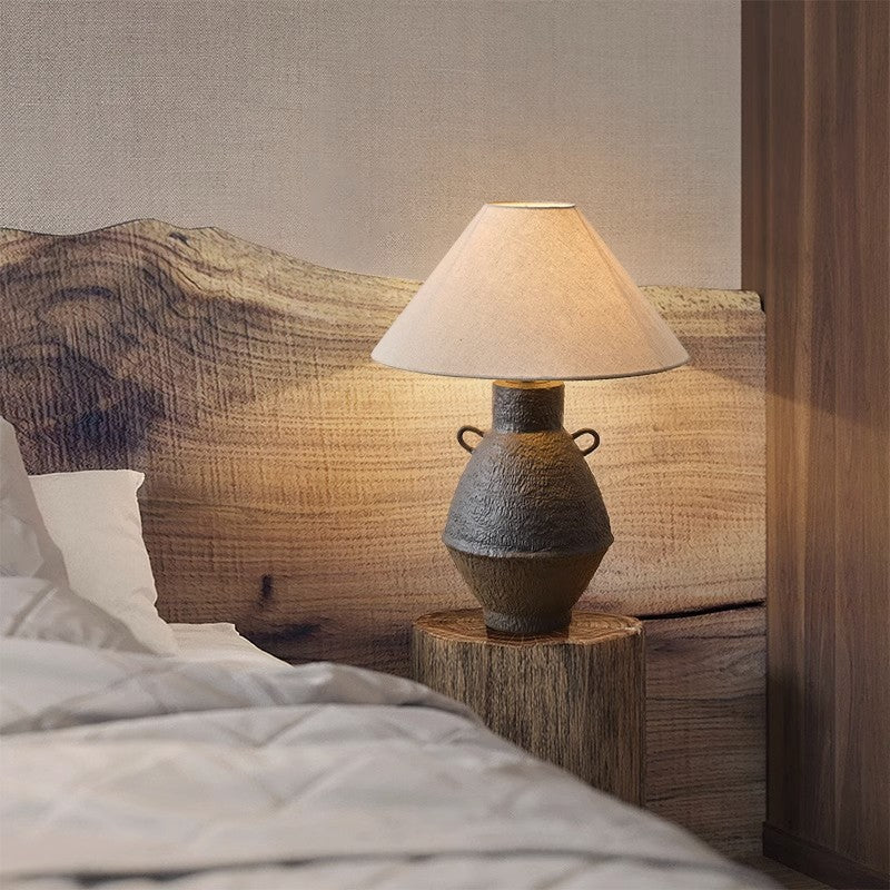 Traditionelle japanische Glaskeramik-Stoff-Tischlampe mit 1 Licht für Wohnzimmer 