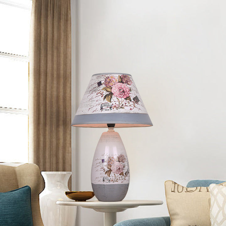 Moderne Art Deco Vase Basis Keramik Karton 1-Licht Tischlampe für Schlafzimmer 