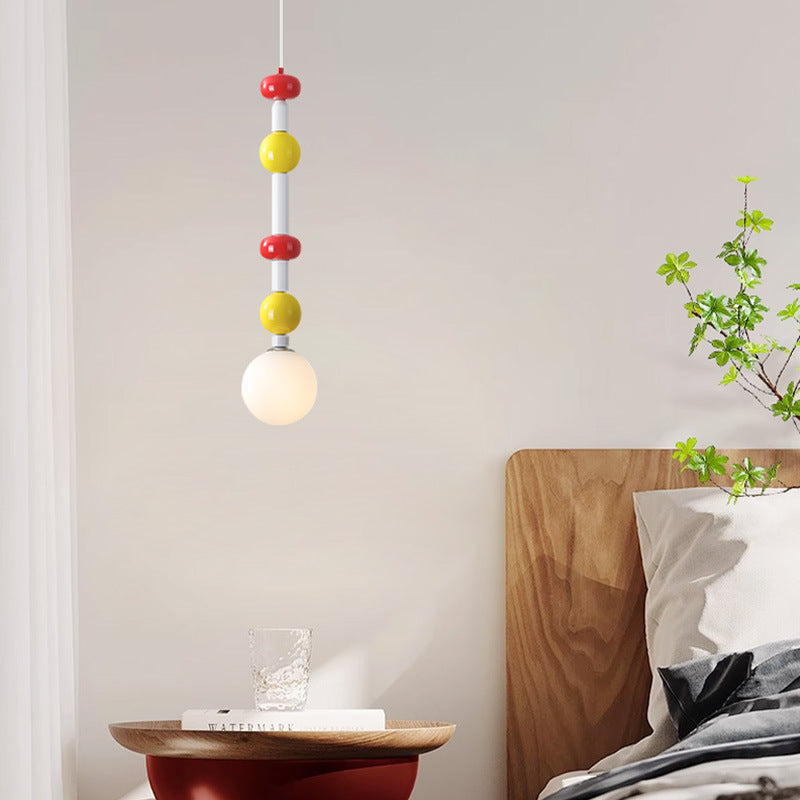 Suspension Luminaire Contemporain Simplicité Ronde en Verre et Fer à 1 Lumière pour Salon 