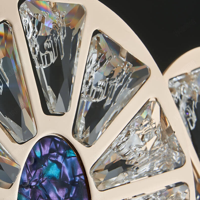 Modern Luxury Rhombus Crystal Shell 3-Light Wall Sconce Lamp