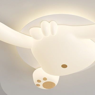 Zeitgenössische kreative Bär Eisen Kunststoff LED Semi-Flush Mount Deckenleuchte für Wohnzimmer 