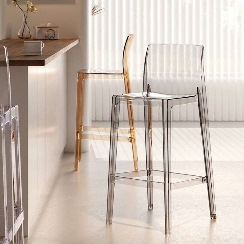 Taburete de barra cuadrado contemporáneo escandinavo con respaldo y reposapiés para cocina 