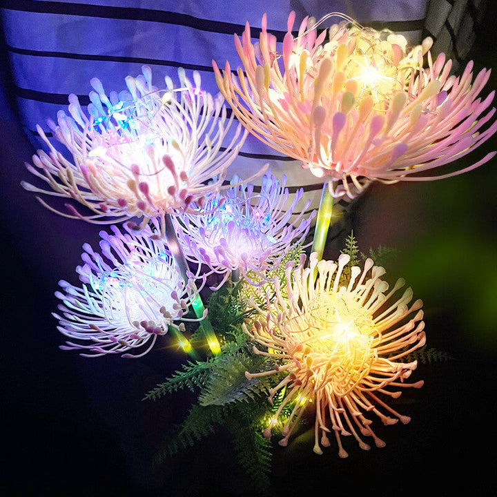 Luz de jardín solar LED de imitación de girasol creativa contemporánea para patio exterior 