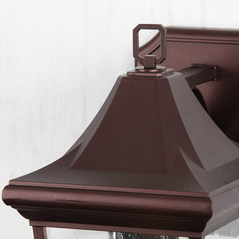 Lámpara de Aplique de Pared Exterior de 1 Luz de Aleación de Aluminio Retro Contemporáneo con Vidrio para Jardín 