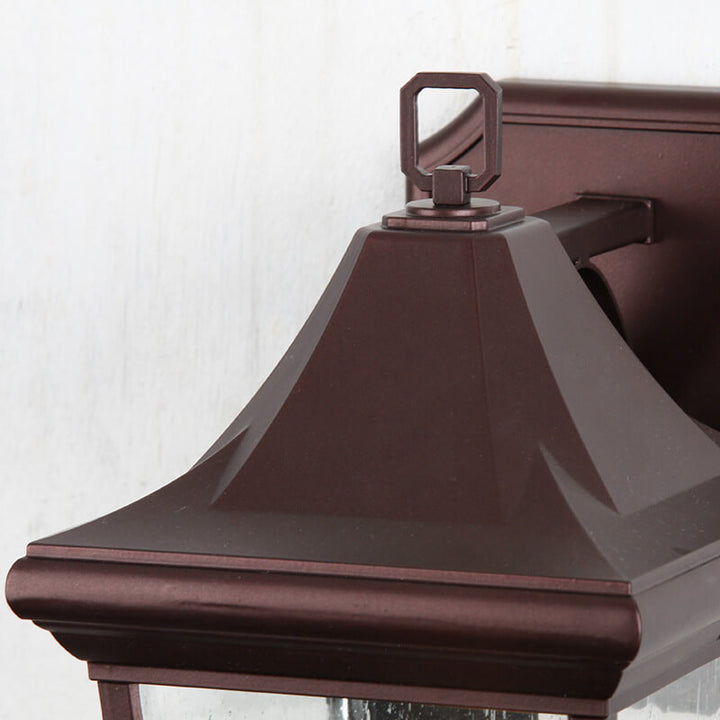Lámpara de Aplique de Pared Exterior de 1 Luz de Aleación de Aluminio Retro Contemporáneo con Vidrio para Jardín 