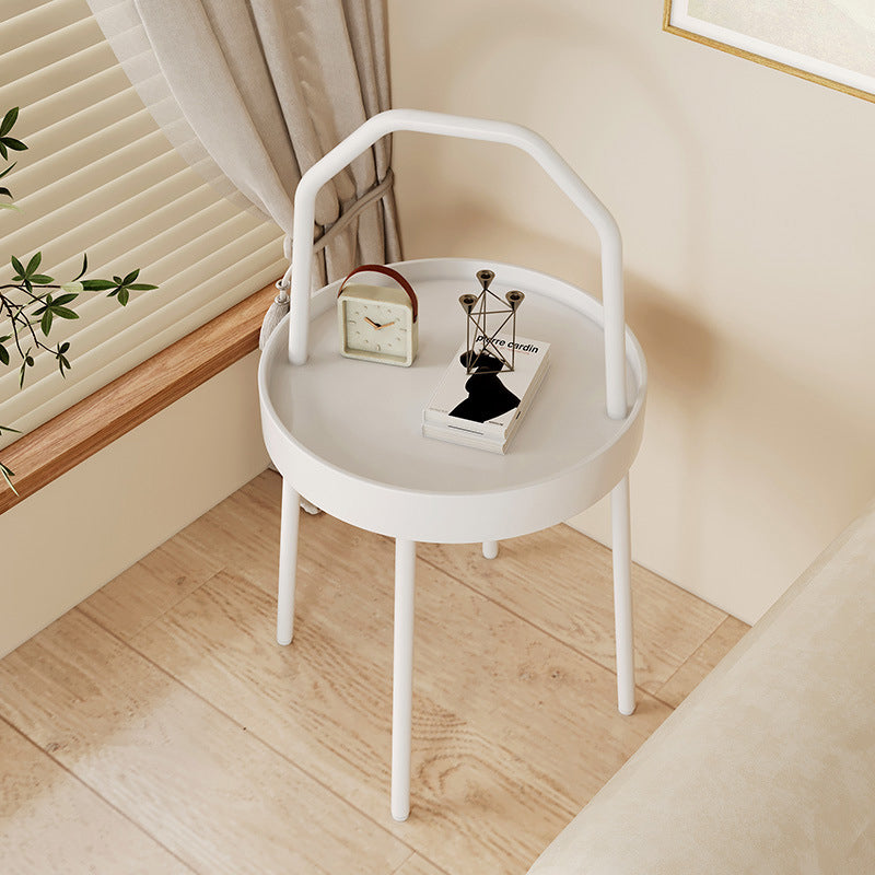 Mesa de café redonda minimalista moderna de hierro y PC de 1 nivel para sala de estar 