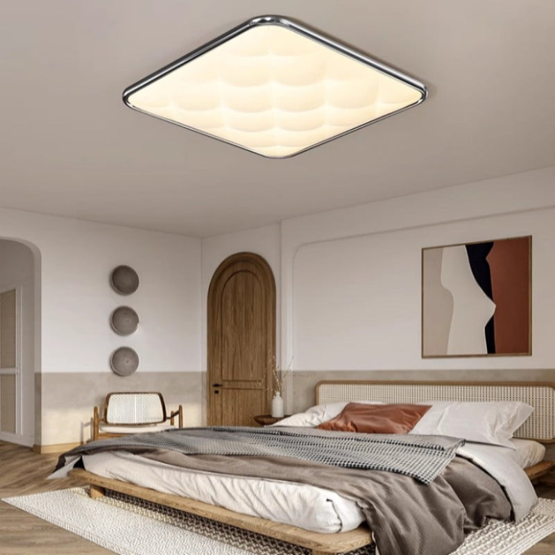 Luz de techo empotrada LED cuadrada minimalista moderna de hierro con celosía de PVC para dormitorio 