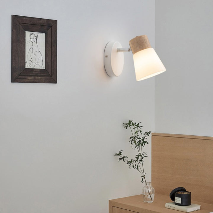 Moderne minimalistische Horn-Gummiholz-Eisen-Glas 1/2 Licht Wandlampe Wandleuchte 