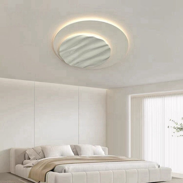 Moderne unbedeutende Aluminium-Polycarbonat-runde Kräuselung LED-Unterputz-Deckenleuchte für Schlafzimmer 