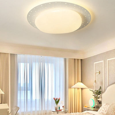 Modern Minimalist Creative Iron Acrylic Round Star LED Flush Mount Ceiling Light