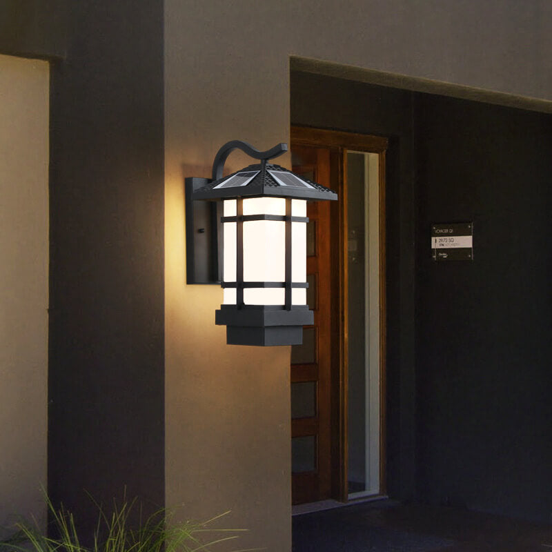 Lámpara de Aplique de Pared para Paisaje de Patio al Aire Libre LED Impermeable Solar Industrial 