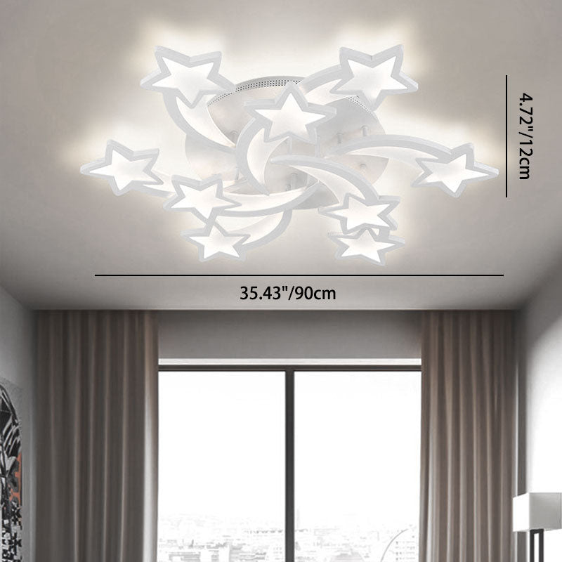 Plafonnier LED semi-encastré en acrylique avec matériel étoile minimaliste moderne pour salon 