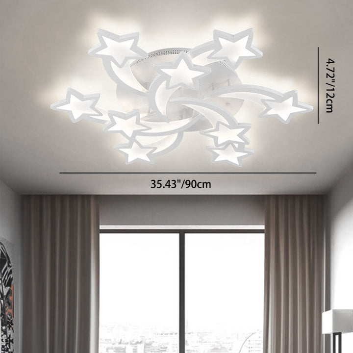 Plafonnier LED semi-encastré en acrylique avec matériel étoile minimaliste moderne pour salon 