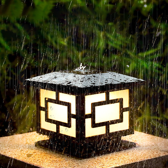 Lanterne carrée en acrylique ABS étanche solaire traditionnelle chinoise, éclairage paysager LED pour extérieur, lumière pour patio extérieur 