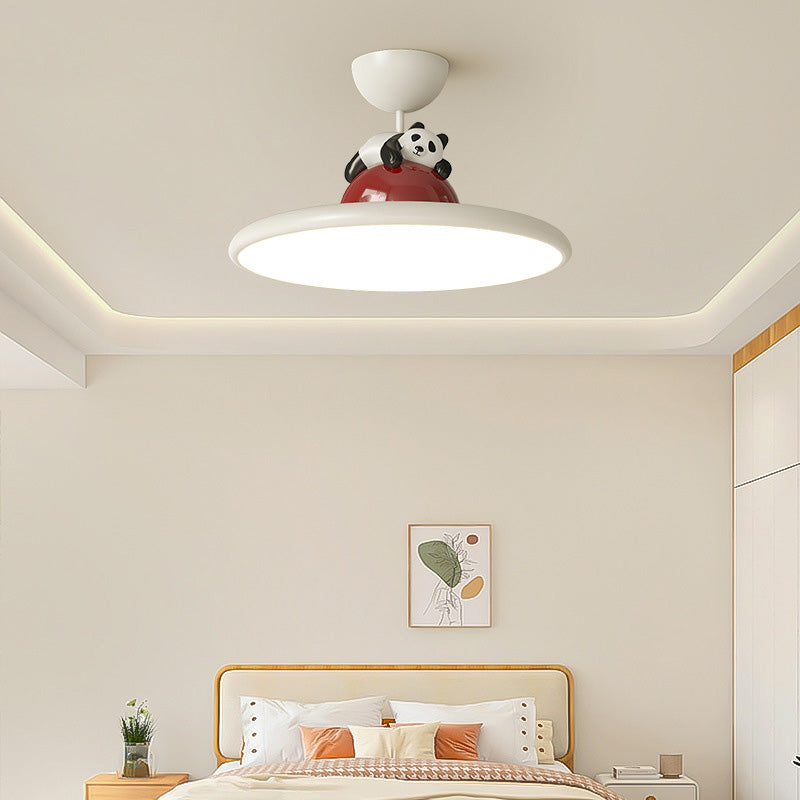 Zeitgenössische kreative Cartoon Panda Elefant Eisen Acryl LED Semi-Flush Mount Deckenleuchte für Schlafzimmer 