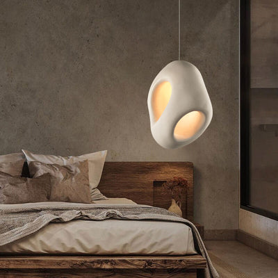 Lámpara colgante de 1 luz de escultura de poliestireno con forma especial creativa minimalista japonesa 